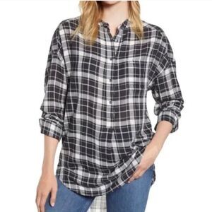Alex Mill Pullover Plaid Flannel Tunic Long Sleeve Shirt